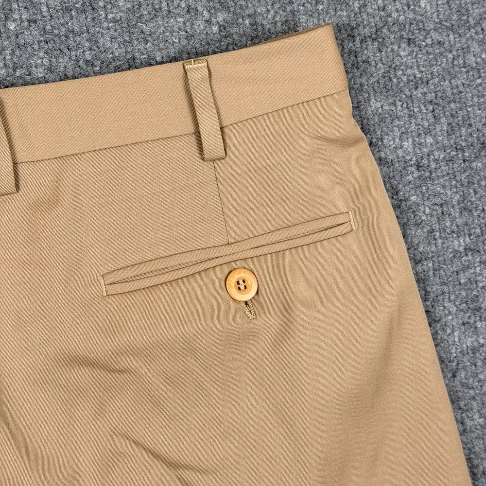 Brioni Pants Mens 36x32 Brown Pleated Cuffed 100% Wool Trousers Made in Italy